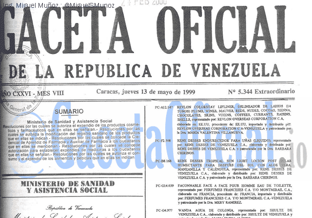 Gaceta Oficial 5344 del 13 Mayo 1999