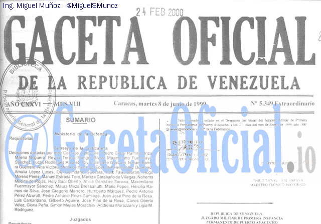 Gaceta Oficial 5349 del 8 Junio 1999