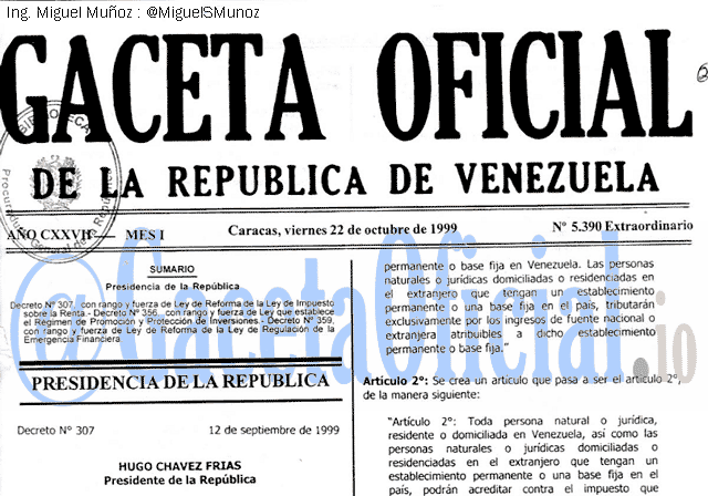 Gaceta Oficial 5390 del 22 Octubre 1999