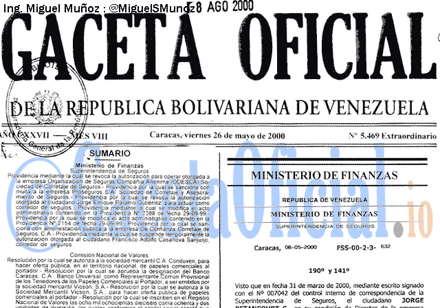 Gaceta Oficial 5469 del 26 Mayo 2000