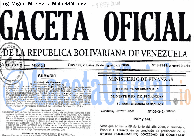 Gaceta Oficial 5484 del 18 Agosto 2000