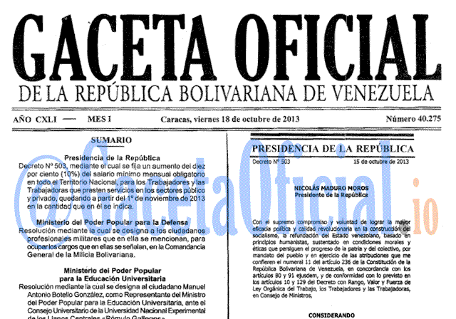 Gaceta Oficial, Gaceta 40275, Gaceta 40275 HD, Gaceta #40275, Gaceta Oficial Venezuela #40275