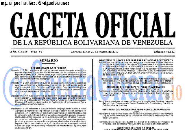 Gaceta Oficial 41122 del 27 marzo 2017