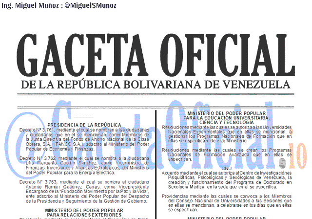 Gaceta Oficial 41582 del 8 Febrero 2019