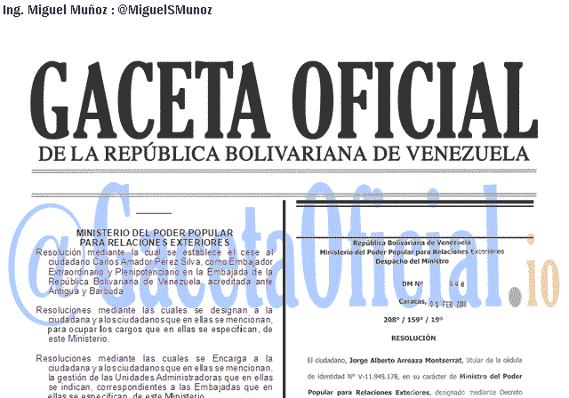 Gaceta Oficial 41585 del 13 Febrero 2019