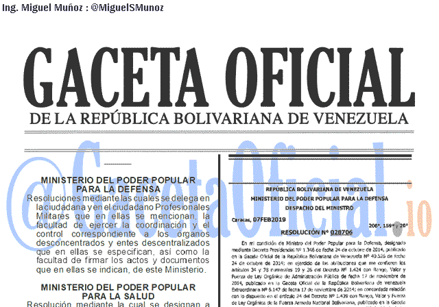 Gaceta Oficial 41592 del 22 Febrero 2019