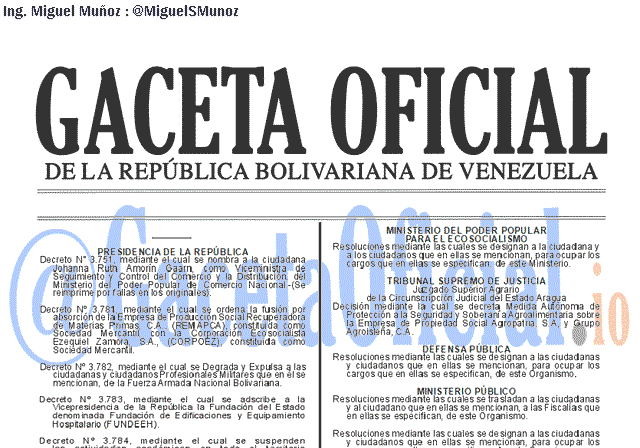 Gaceta Oficial 41598 del 14 Marzo 2019