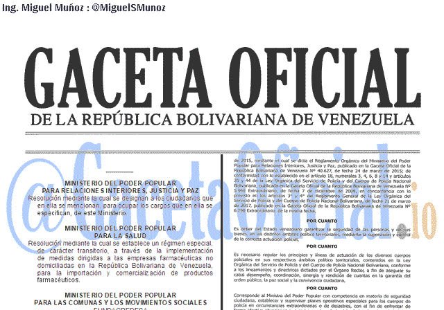 Gaceta Oficial 41610 del 4 Abril 2019