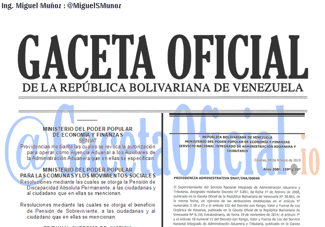 Gaceta Oficial 41612 del 8 Abril 2019