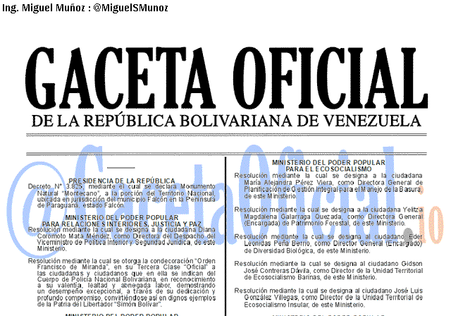 Gaceta Oficial 41617 del 22 Abril 2019