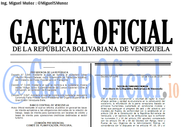 Gaceta Oficial 41630 del 10 Mayo 2019