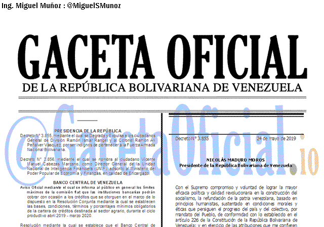 Gaceta Oficial 41640 del 24 Mayo 2019