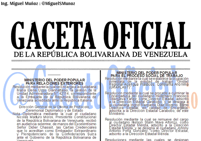Gaceta Oficial 41642 del 28 Mayo 2019