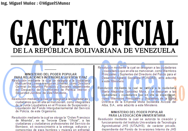 Gaceta Oficial 41644 del 30 Mayo 2019