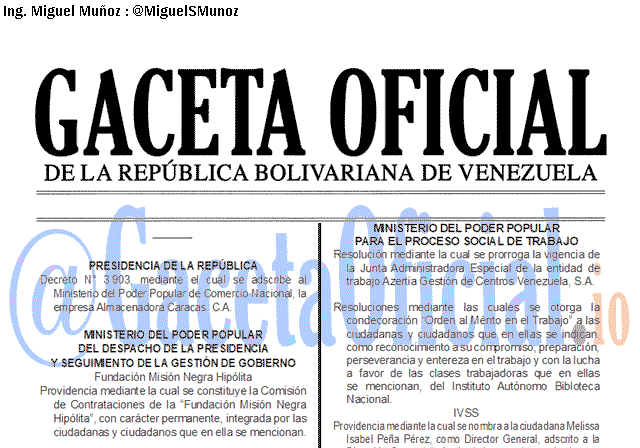 Gaceta Oficial 41668 del 4 Julio 2019 Gaceta Oficial 41668 del 4 Julio 2019