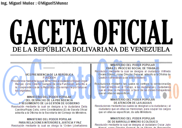 Gaceta Oficial 41676 del 17 Julio 2019