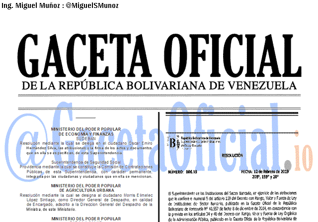 Gaceta Oficial 41677 del 18 Julio 2019