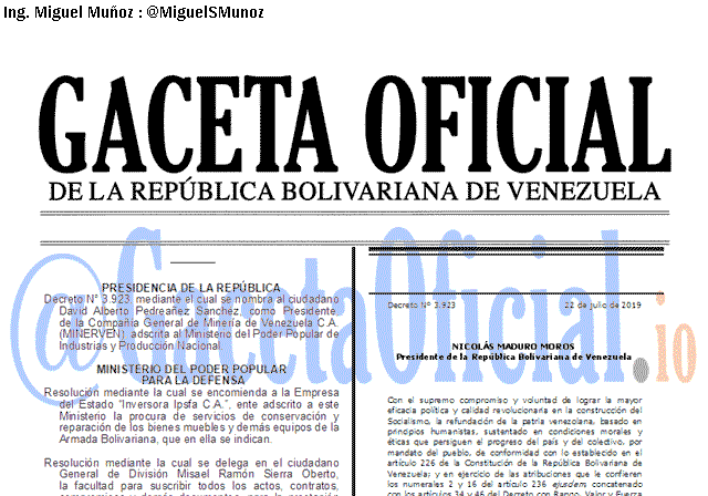 Gaceta Oficial 41679 del 22 Julio 2019