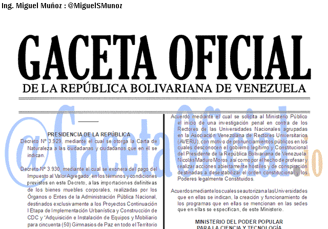 Gaceta Oficial 41684 del 31 Julio 2019