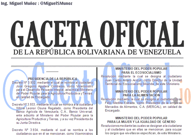 Gaceta Oficial 41685 del 1 agosto 2019 Gaceta Oficial 41685 del 1 agosto 2019