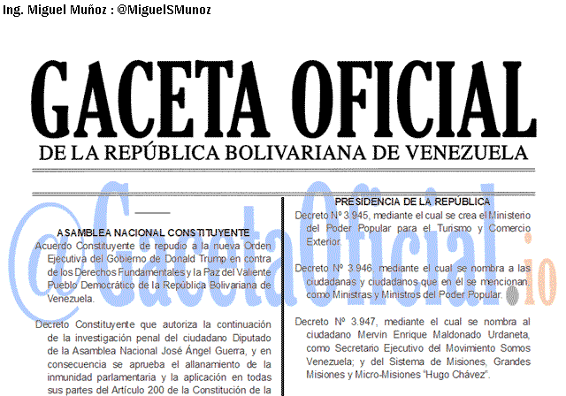 Gaceta Oficial 41692 del 12 agosto 2019