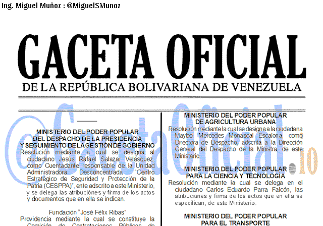 Gaceta Oficial 41700 del 22 agosto 2019 Gaceta Oficial 41700 del 22 agosto 2019