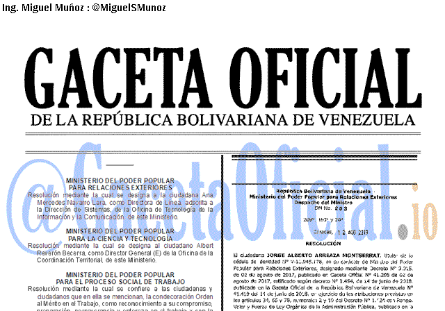 Gaceta Oficial 41708 del 3 septiembre 2019 Gaceta Oficial 41708 del 3 septiembre 2019