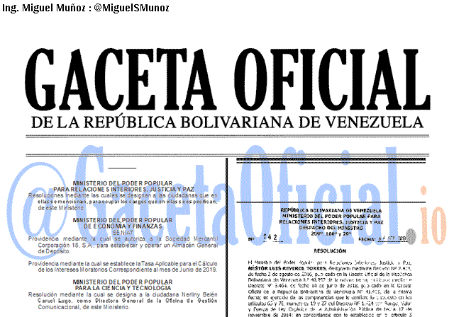 Gaceta Oficial 41709 del 4 septiembre 2019