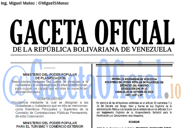 Gaceta Oficial 41747 del 28 octubre 2019