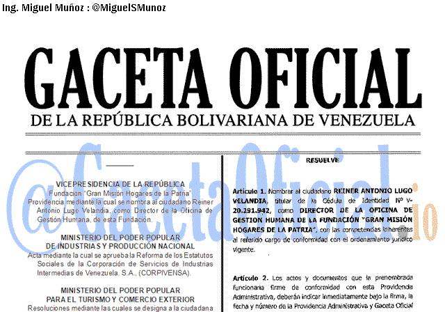 Gaceta Oficial 41749 del 30 octubre 2019