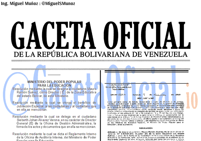 Gaceta Oficial 41752 del 4 noviembre 2019