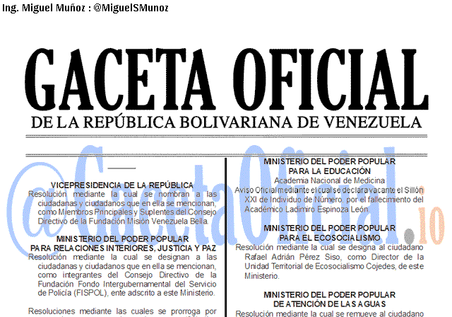 Gaceta Oficial 41753 del 5 noviembre 2019