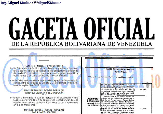 Gaceta Oficial 41757 del 11 noviembre 2019