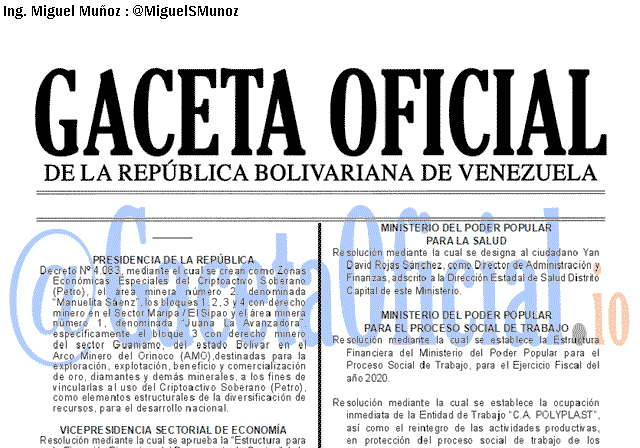 Gaceta Oficial 41789 del 27 Diciembre 2019