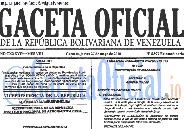 Gaceta Oficial 5977 del 27 Mayo 2010