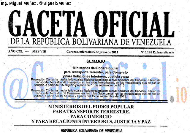 Gaceta Oficial 6101 del 5 Junio 2013