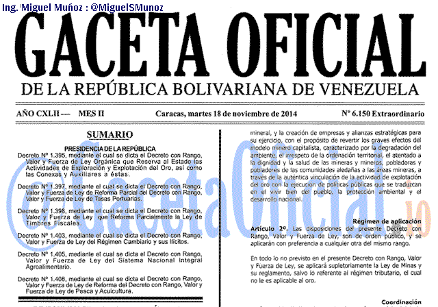 Gaceta Oficial 6150 del 18 Noviembre 2014