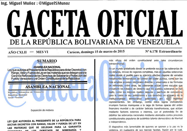 Gaceta Oficial 6178 del 15 marzo 2015