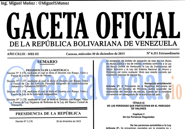 Gaceta Oficial 6211 del 30 diciembre 2015