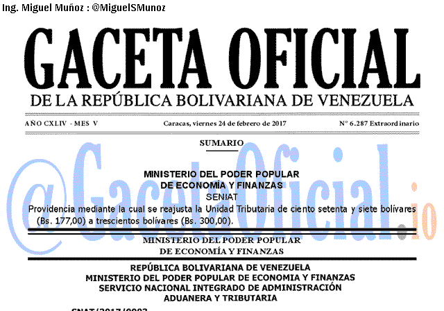 Gaceta Oficial 6287 del 24 Febrero 2017 Gaceta Oficial 6287 del 24 Febrero 20177