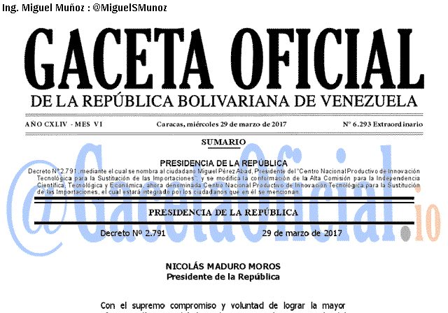 Gaceta Oficial 6293 del 29 marzo 2017
