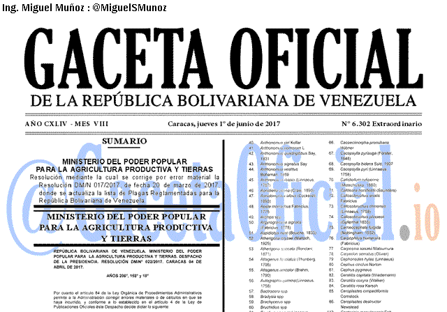 Gaceta Oficial 6302 del 1 junio 2017 Gaceta Oficial 6302 del 1 junio 2017