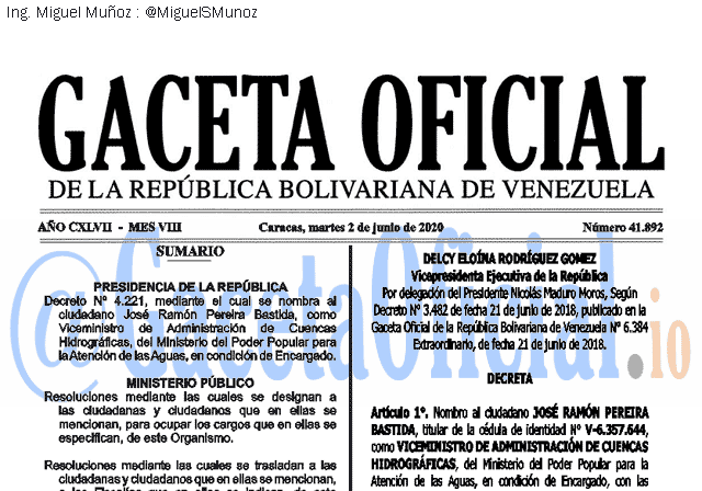 Gaceta Oficial 41892 del 2 junio 2020