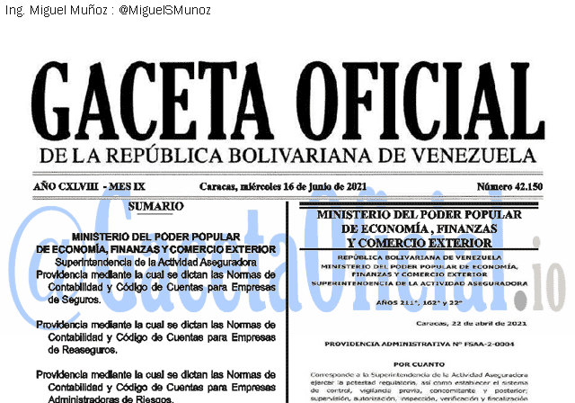 Gaceta Oficial 42150 del 16 junio 2021