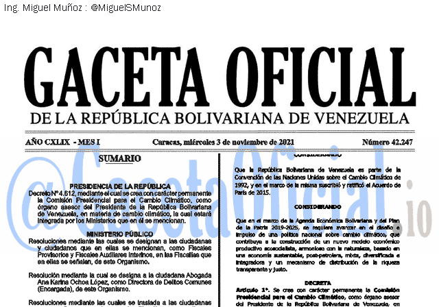 Gaceta Oficial 42247 del 03 noviembre 2021 Gaceta Oficial 42247 del 03 noviembre 2021