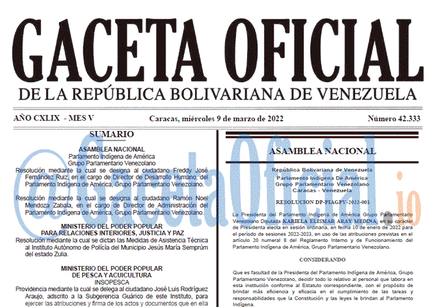 Gaceta Oficial 42332 del 8 marzo 2022 Gaceta Oficial 42332 del 8 marzo 2022