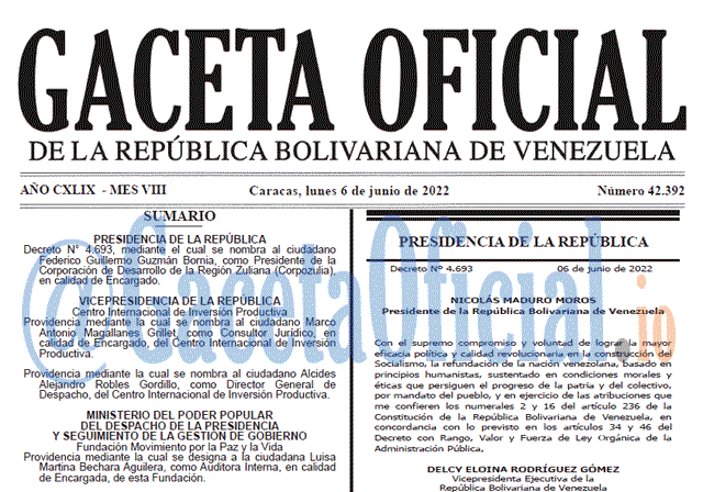 Venezuela Gaceta Oficial 42392 del 6 junio 2022 Venezuela Gaceta Oficial 42392 del 6 junio 2022