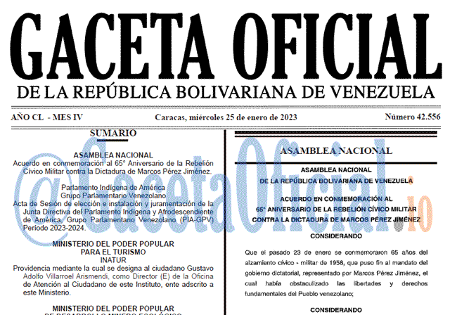 Gaceta Oficial, Gaceta 42556, Gaceta #42556, Gaceta Oficial Venezuela #425556