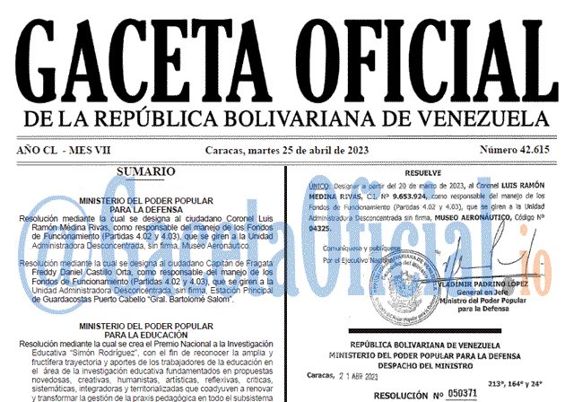 Gaceta Oficial, Gaceta 42615, Gaceta #42615, Gaceta Oficial Venezuela #42615