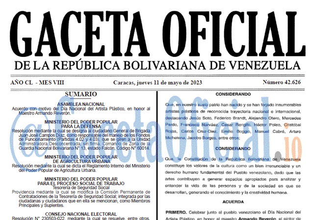 Gaceta Oficial, Gaceta 42626, Gaceta 42626 HD, Gaceta #42626, Gaceta Oficial Venezuela #42626